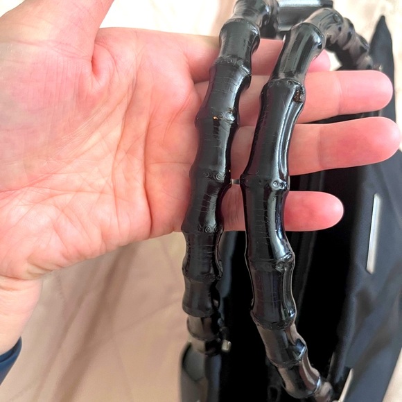 Gucci Bamboo Handle Nylon Black Bag - Picture 3 of 9